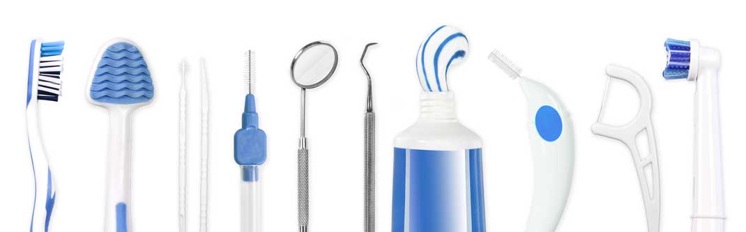 Wichtige Utensilien der Zahn- und Mundhygiene
